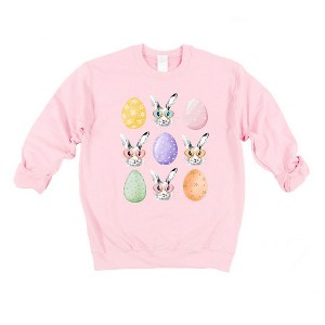Simply Sage Market Women's Graphic Sweatshirt Bunny Egg Easter Chart - 1 of 3