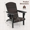 Costway Patio Adirondack Chair with Rattan Padded Seat Wide Armrests & Hidden Cupholder Black/Brown/Gray - image 3 of 4