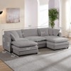 Mjkone 101'' U-Shaped Modular Sectional Sofa, 5-Seat Cloud Couch with 2 Ottomans, Modern Chenille Sofa Sleeper Deep Seat Couches - 2 of 4