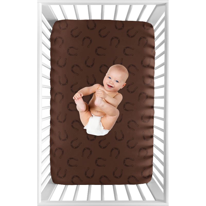 Sweet Jojo Designs Boy Baby Fitted Mini Crib Sheet Wild West Cowboy Brown, 3 of 6