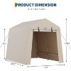 7x10FT Carport with 2 Roll-Up Doors & Vents, 240G Heavy-Duty Waterproof PE Tarp, UV-Resistant Storage Sheds for Motorcycle, Firewood & Tools - 2 of 4