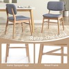 KWPZQEB Mid Century Modern Dining Chair Set of 2, Upholstered Kitchen Dining Room Chairs with Rubberwood Frame&Curved Backrest for Vanity, Living Room - 2 of 4