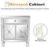 VINGLI Mirrored Cabinet, Mirrored Nightstand, Mirrored Dresser Accent Chest, Large Mirror Nightstand with 1 Drawer and Two Doors, Mirror - 4 of 4