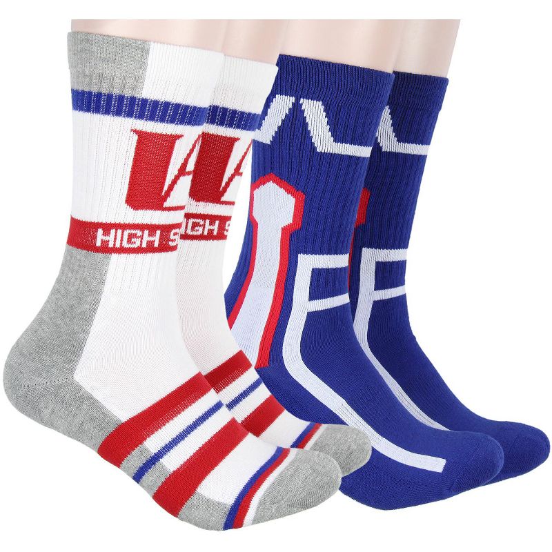 My Hero Academia Socks UA High Design 2 Pack Athletic Adult Crew Socks Multicoloured, 1 of 5