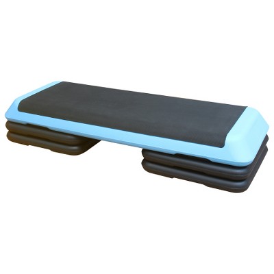 BestParts 3-Height Aerobic Step w/4 Risers - 330lbs Capacity, Non-Slip HDPE Platform, Blue