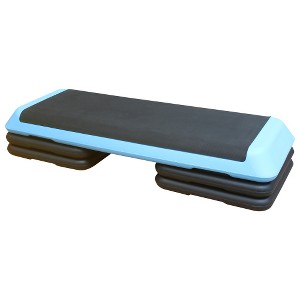 BestParts 3-Height Aerobic Step w/4 Risers - 330lbs Capacity, Non-Slip HDPE Platform, Blue - 1 of 4