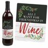 Big Dot of Happiness Rustic Merry Friendsmas Gifts for Women and Men - Christmas or Holiday Wine Bottle Label Stickers - Set of 4 - 3 of 4