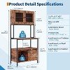 6 Tier Bakers Rack with Storage - Kitchen Microwave Stand with Cabinets and Power Outlet, Farmhouse Coffee Bar Station Utility Shelves - 3 of 4