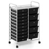 Costway 15-Drawer Trolley with Chrome Plated Metal Frame & Lockable Universal Wheels White/Black/Clear/Multicolor - 2 of 2