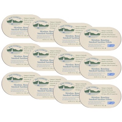 Bar Harbor Skinless, Boneless Smoked Sardine Fillets - Case of 12/6.7 oz