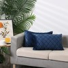 Unique Bargains Velvet Solid Geometric Textured Pillow Covers 2 Pcs - 3 of 4