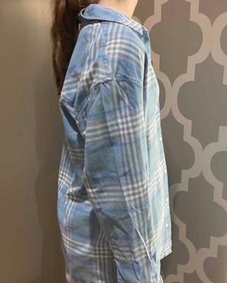 Girls' Long Sleeve Button-down Denim Shirt - Art Class™ Light Indigo Blue :  Target