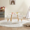 VECELO 3-Piece Kids Table and Chairs Set, Wooden Children Activity Furniture for Playroom or Classroom, White - 4 of 4
