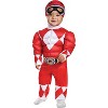 Toddler Boys' Mighty Morphin Red Ranger Muscle Jumpsuit - 2 of 3