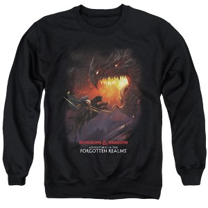 Magic X D And D - Adventures In The Forgotten Realms Drizzt And Dragon Adult Crewneck Sweatshirt - 1 of 4
