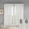 PAGED Floral Embellished Cuff Curtain Panel,Sheer Curtains with Tab Top,Window Curtains for Living Room,Bedroom - 2 of 4