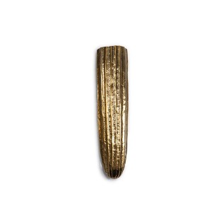 HomeRoots 12" Antiqued Gold Ribbed Aluminum Wall Vase - 1 of 4