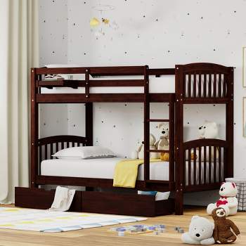 Glenwillow Home Arca Solid Wood Twin Over Twin Bunk Bed