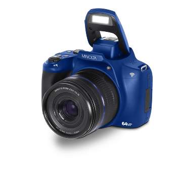 Minolta 64 Mega Pixels Auto Focus Digital Camera with 10x Optical Zoom, 4K Ultra HD Video and Macro Shooting, Blue