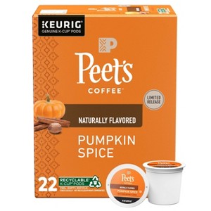 Peet's Coffee Pumpkin Spice Flavored Light Roast Coffee Keurig K-Cup Pods - 22ct/7.3oz - 1 of 3
