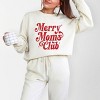 Merry Mom's Club Distressed - Women's Lightweight Garment Dyed Sweatshirt - 2 of 4