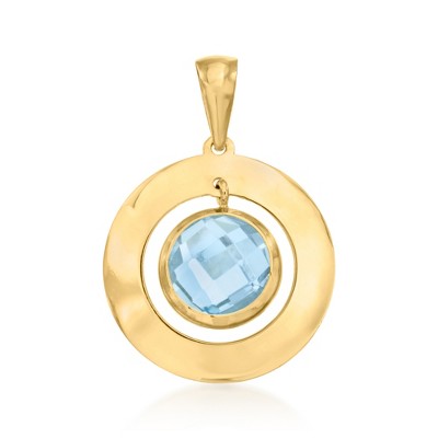 Ross-Simons 2.30 Carat Sky Blue Topaz Pendant in 14kt Yellow Gold Size