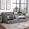 Streamdale Upholstered Twin Size daybed with Two Drawers, Wood Slat Support, Gray - 2 of 4