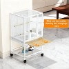 Coucheta Large Parrot Cage with Stand - Features Slide-Out Tray, Food Boxes, Wood Perches & Locking Casters for Cockatiels, Medium Birds - 3 of 4