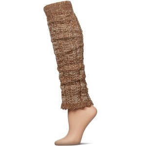 Memoi Women's Braid & Twist Legwarmers Black One Size - 1 of 3