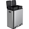 2x8 Gal (2x30L) Trash Can, Stainless Steel Dual Compartment Step-On Recycling Bin with Soft-Close Lids & Removable Plastic Inner Buckets for Home - 3 of 4