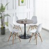 MAYEERTY 31.5"BLACK AND WALNUT Tulip Table Mid-century Pedestal Leisure Coffee Table - 4 of 4