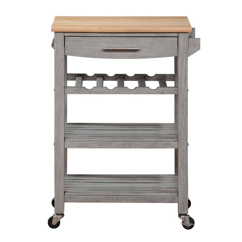 Ellaine 4 Tier Butcher Block Kitchen Cart with Drawer and Wine Rack -  Breighton Home, 5 of 11