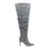 Fashion To Figure Women's Sana Scrunched Thigh high - Wide Width - 11, SILVER REFLECTIVE CA - 2 of 4