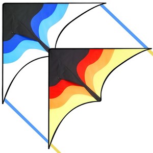 Joyfy 2 Pack Large Gradient Delta Kite - Easy to Fly Giant Beach Kites with 328ft String for Kids and Adults, Ideal for Beach Activities & Outdoor Fun - 1 of 4