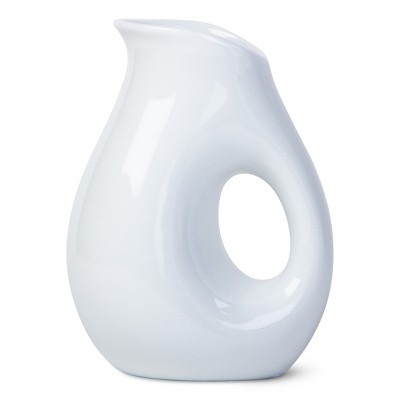 tagltd Whiteware Porcelain Oval Pitcher Small, 12 oz