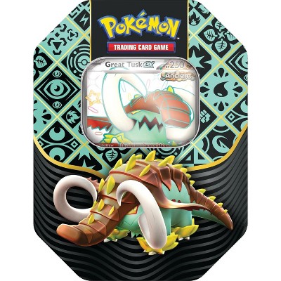 Pokemon TCG Scarlet & Violet Paldean Fates ex Tin - Great Tusk - 4 Packs :  Target