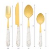 REGALWOVEN 24 Piece Stainless Steel Floral Flatware Set Silverware Set for 6 - 2 of 4