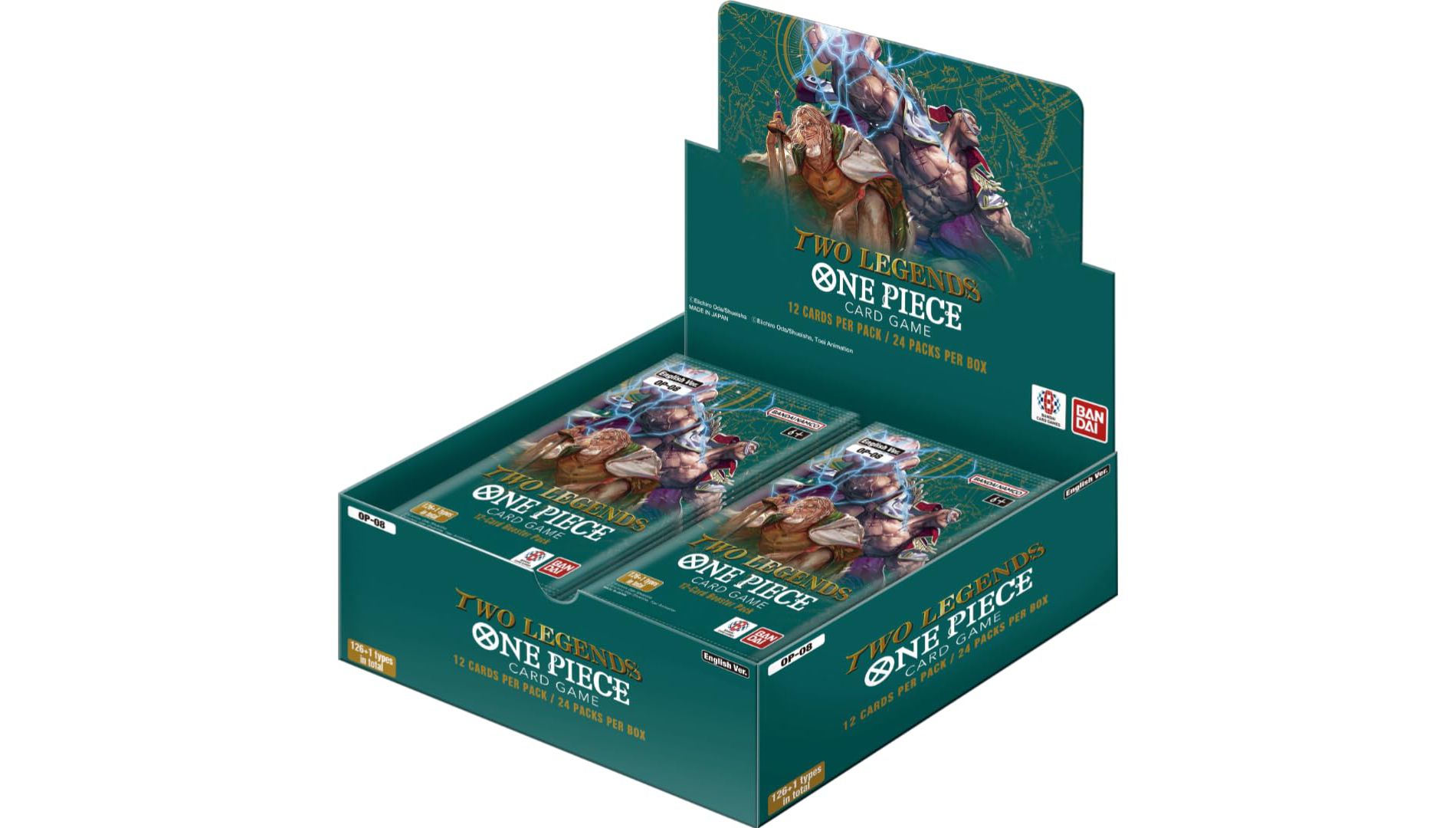 Bandai | One Piece Booster Display - Two Legends (OP-08) | Trading Card Game Display | Ages 6+ | 2 Players | 20-30 Minutes Playing Time