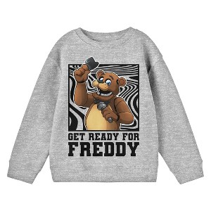 Five Nights At Freddy's Get Ready For Freddy Crew Neck Long Sleeve Athletic Heather Youth Boy's Sweatshirt - 1 of 2