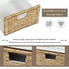Rustic Storage Bench with 3 Drawers and 3 Rattan Baskets, Shoe Bench (White) - 3 of 4