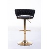SKRAN Velvet Swivel Bar Stool Set of 2 Adjustable 360° Swivel Bar Height Chair Woven Hollow Back For Kitchen Island, Cafe, Pub, Bar Counter - 3 of 4