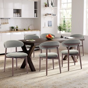 Set of 2 Modern Upholstered Wood Dining Chairs with Fabric Seat and Foot Pegs, Kitchen Side Chairs for Dining Room or Cafe - 1 of 4