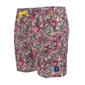 Banana Boat UPF50+ Men's Compression Liner Sea Shells Bathing Suit | Pink Aqua - 1 of 3