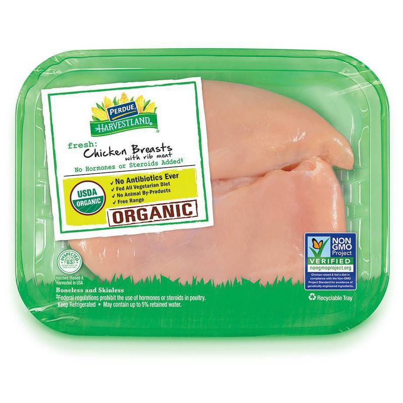 Perdue Harvestland Organic Chicken Breast - 0.8-1.75 lbs - price per lb, 1 of 7