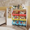 Kids Wooden Toy Organizer, Children Toy Storage Shelf with 8 Removable Bins, Kindergarten Bookshelf Playroom Organization Bookcase - 2 of 4