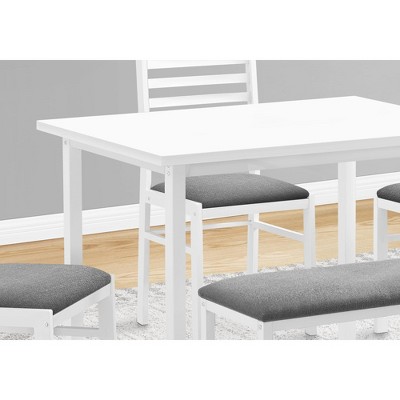 White Metal and Laminate 40" Rectangular Dining Set with 4 Chairs