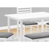 Monarch Specialties Dining Set 5pcs Set 40 inch Rectangular Kitchen Small White Metal And Laminate Grey Fabric Contemporary Modern - 3 of 4