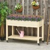 YONWAY 46.5"W Raised Garden Bed, Elevated Wooden Planter Box with Lockable Wheels, Storage Shelf, and Bed Liner for Backyard, Patio - 2 of 4
