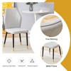 Vynxaria Set of 4 Light Gray PU Dining Chairs with Black Metal Legs - 3 of 4