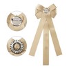 INSPIRE CHIC Women's Rhinestone Decor Ribbon Long Bow Brooch Ties - 3 of 4